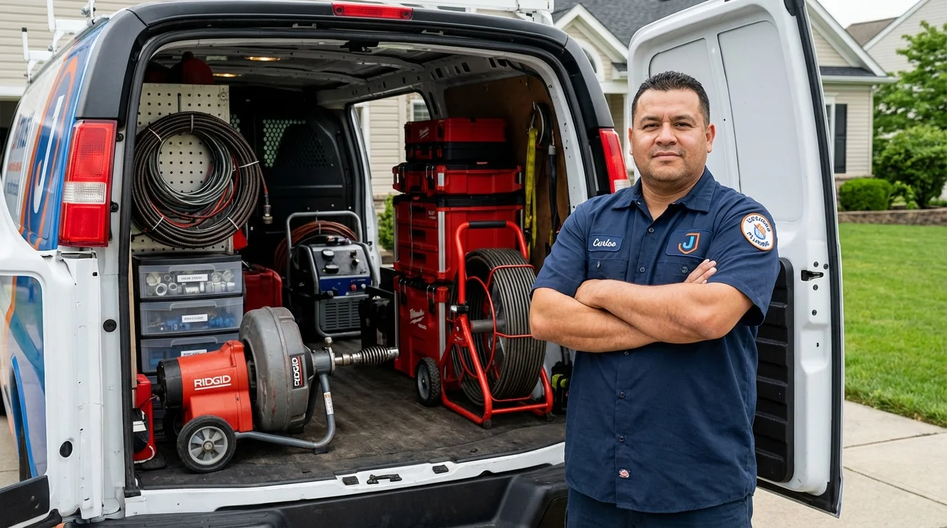 Professional drain cleaning equipment and Johns Plumbing LLC plumber in Leander