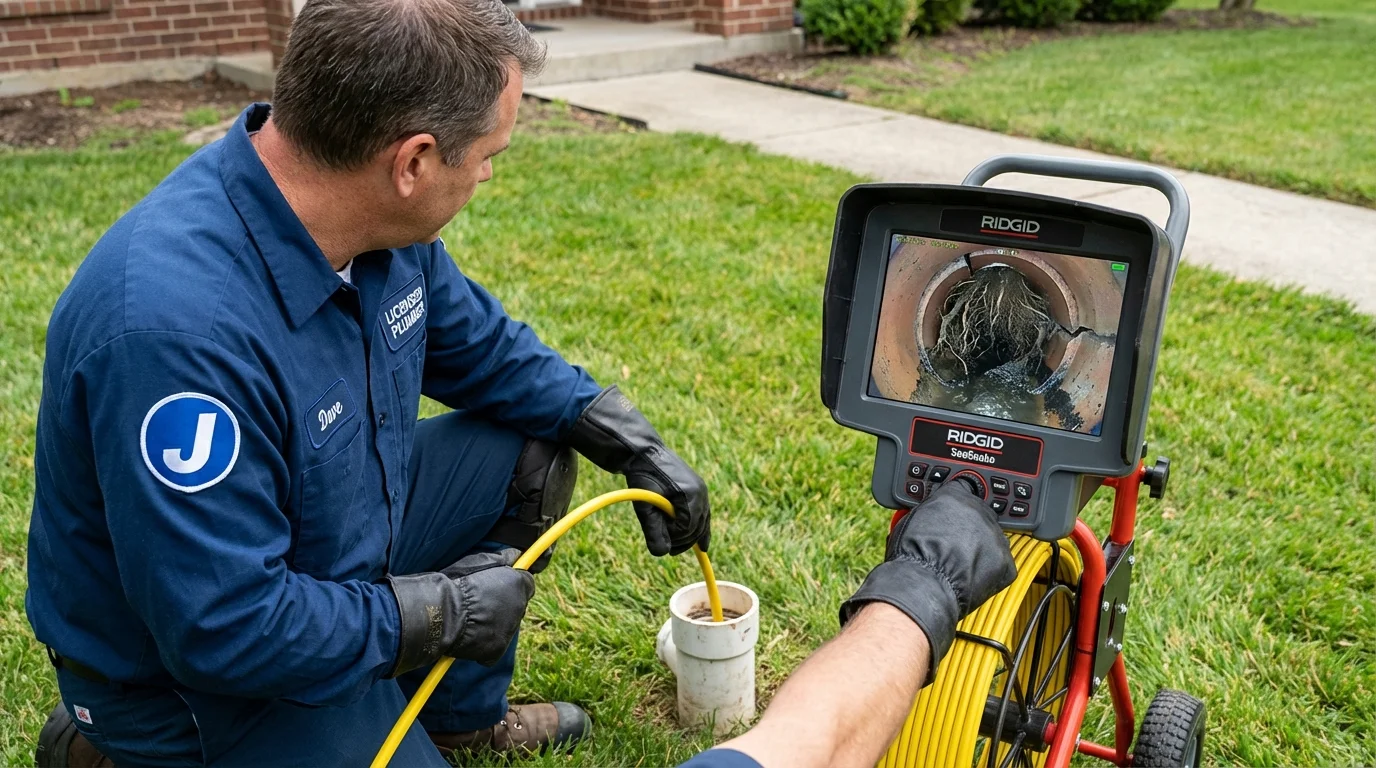 Sewer camera inspection being performed by Johns Plumbing LLC in Leander